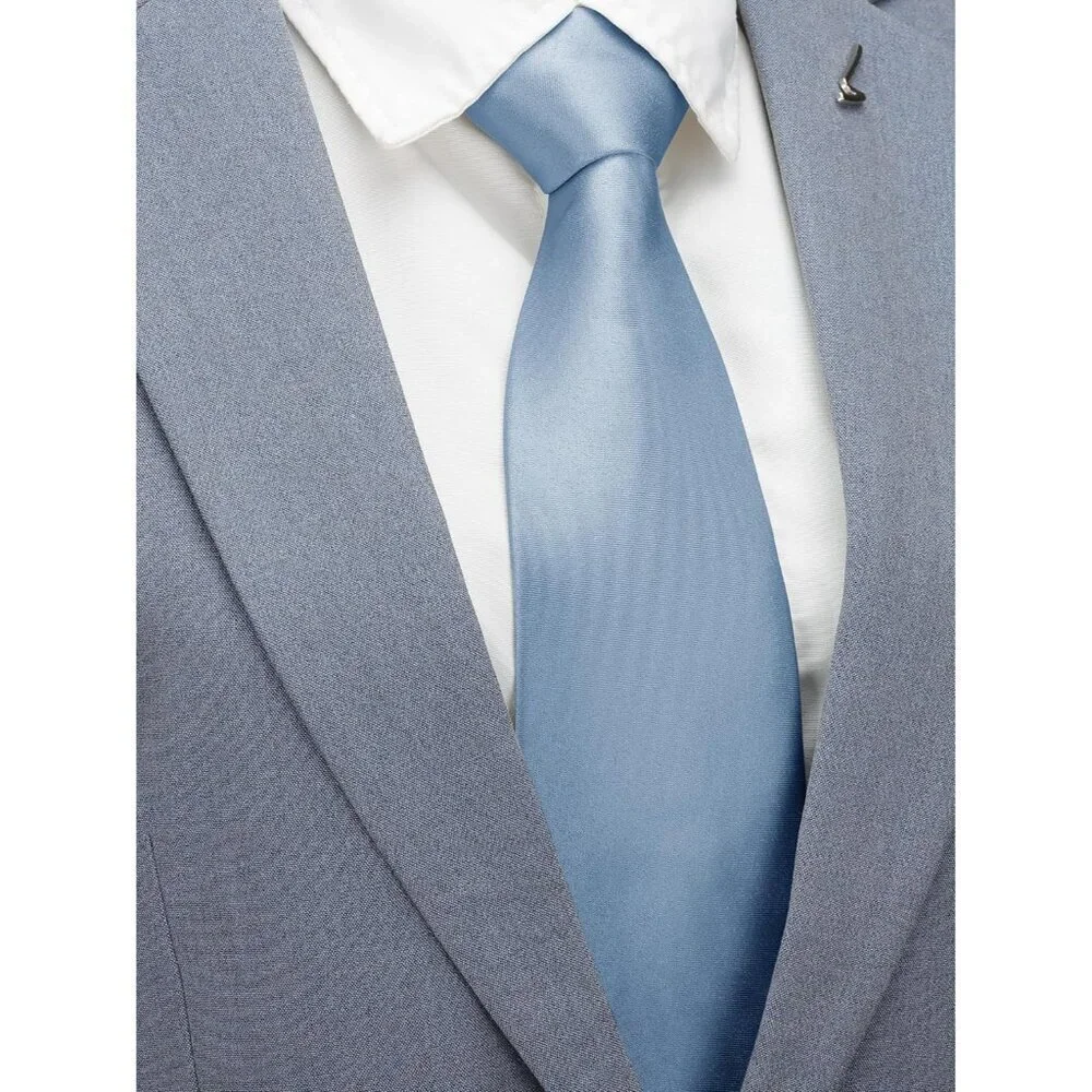 Men's Dusty Blue Solid Color 8 Cm (3.15in) Polyester Formal Neck Ties